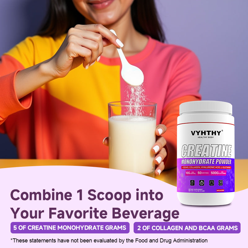 VYHTHY Creatine Monohydrate Powder - Unflavored - 500g