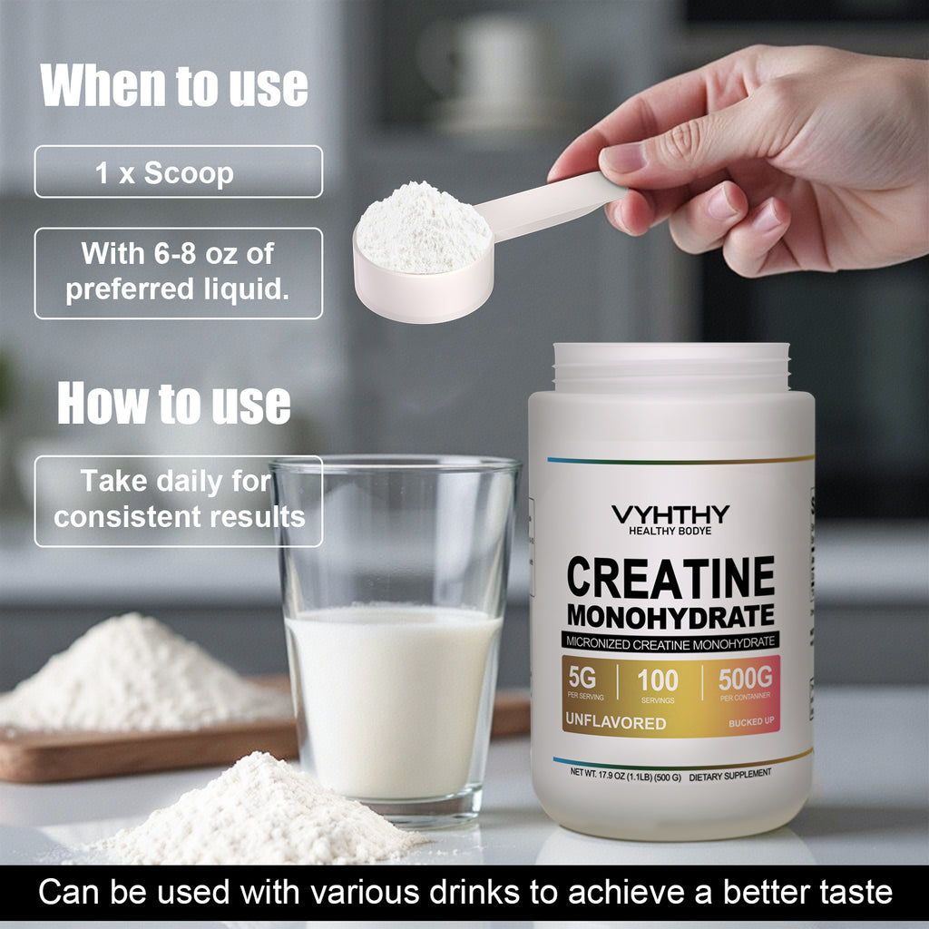 VYHTHY Creatine Monohydrate Powder - Unflavored - 500g