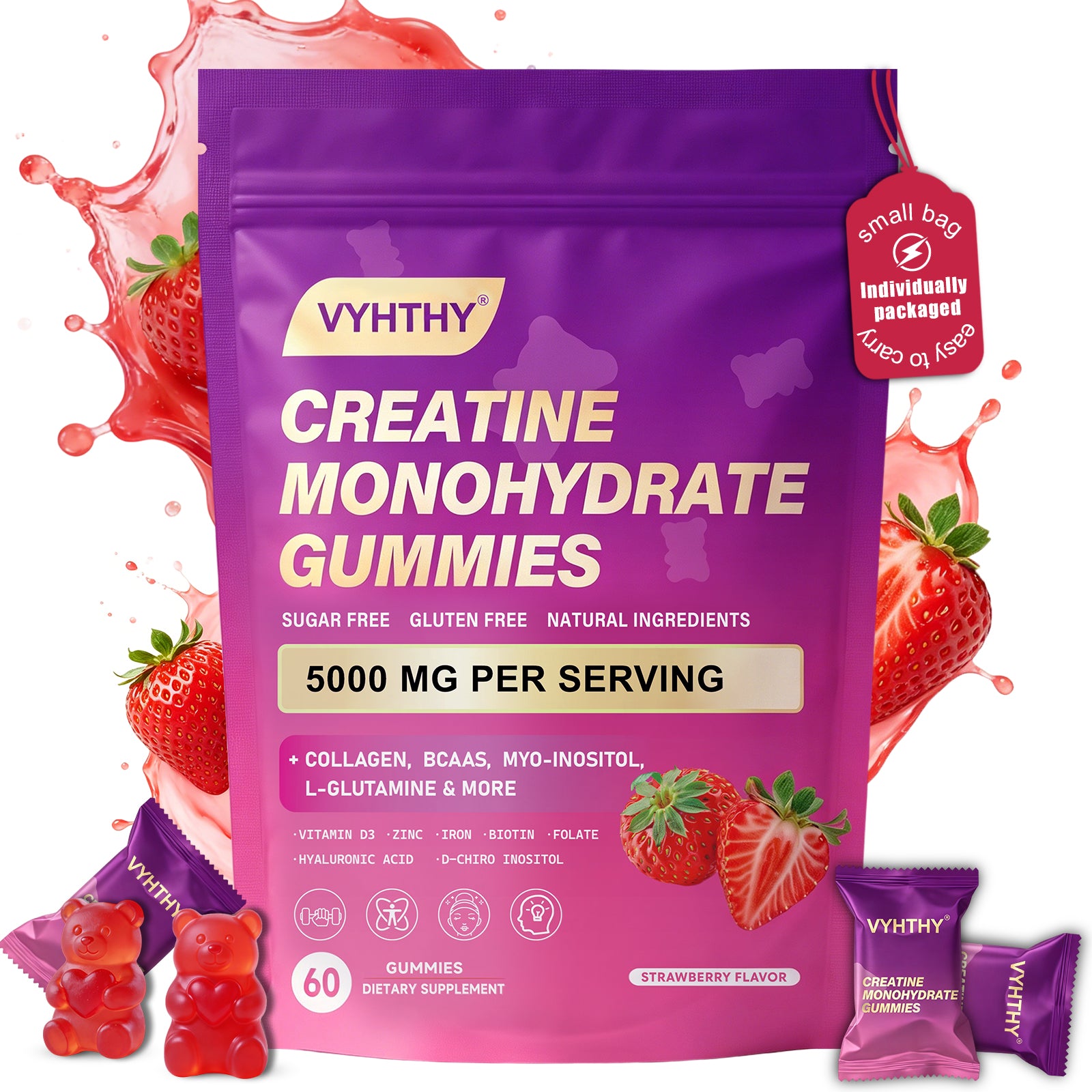 Vyhthy CurveBoost Creatine Monohydrate Gummies - 60 Gummies