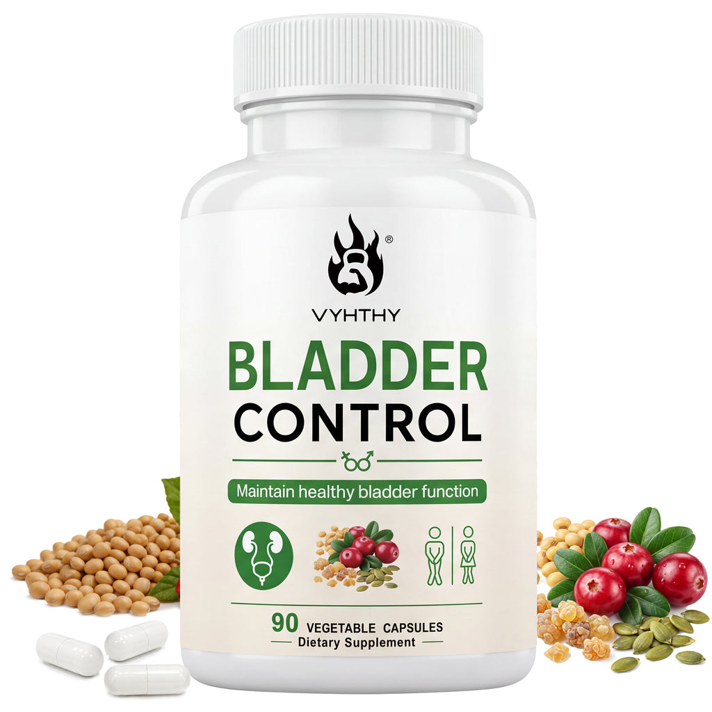 VYHTHY Natural LUTS Bladder Support Supplement with Cranberry & Pumpkin Seed Extract, Promote All-Day Bladder Comfort & Uninterrupted Sleep, 90 Vegetarian Capsules