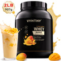 VYHTHY Titan Power Whey Protein Powder – Mango | 24g Protein, 5.5g BCAA, 11g EAA per Scoop | Whey Isolate Primary, Low Carb, No Added Sugar | 2 LB (30 Servings)