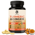 VYHTHY Turmeric Ginger Supplement with Bioperine, 1950mg Per Serving, 95% Curcuminoids Extract, Supports Joint Comfort, Heart & Brain Health, Immune Support, Easy-to-Swallow Vegan Capsules, 60 Count