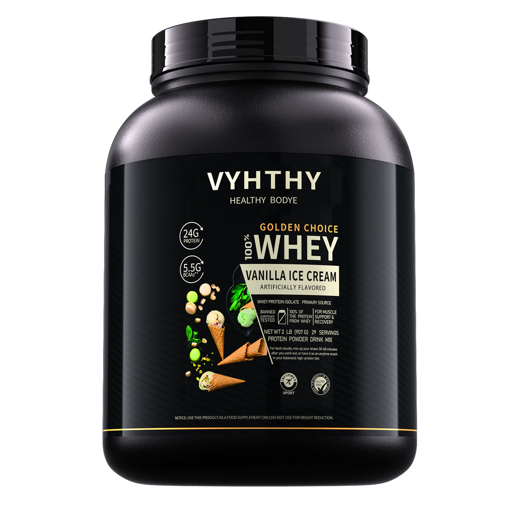 VYHTHY Titan Power 100% Whey Protein Powder - Vanilla Cream - 2lb