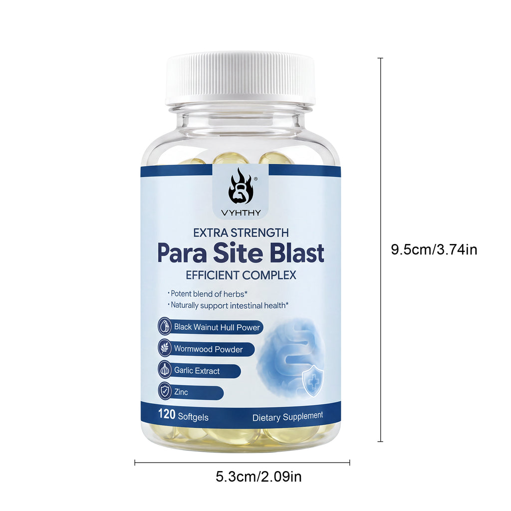 Parasite Cleanse for Humans – Gut Health & Intestinal Support Supplement with Wormwood, Black Walnut Hull, Clove & Garlic | VYHTHY 120 Softgels