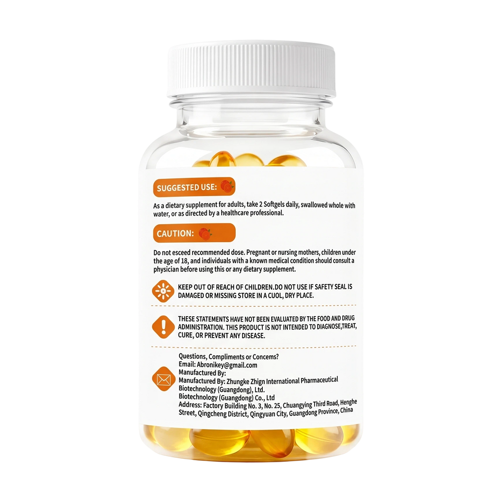 YOY Four Vitamin C with Zinc Supplement Softgels, 1200mg Vitamin C & 20mg Zinc Per Serving, Immune Support & Antioxidant Health, 120 Softgels
