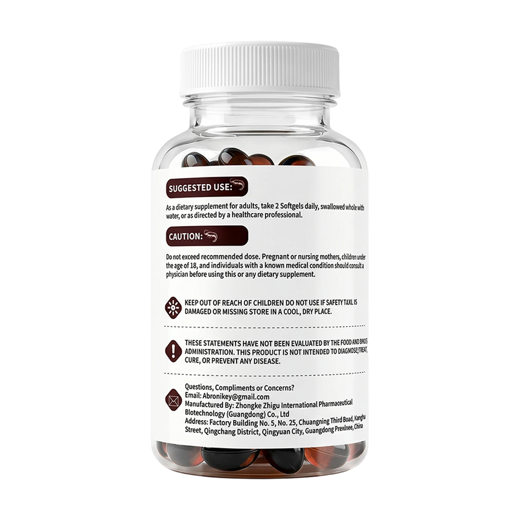 YOY Four Antarctic Krill Oil Softgels 2000mg, Omega-3 EPA DHA with Astaxanthin & Phospholipids, Supports Heart Brain Joint Immune Health for Men Women, 100 Count Dietary Supplement