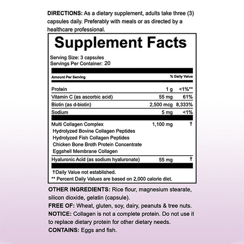 VYHTHY Advanced Collagen - 6,000 mg Hydrolyzed Collagen Peptides - Includes Antioxidants & Contains Vitamin C - Hair Growth, Nails, Joint Health & Bone Support* - 60 Tablets