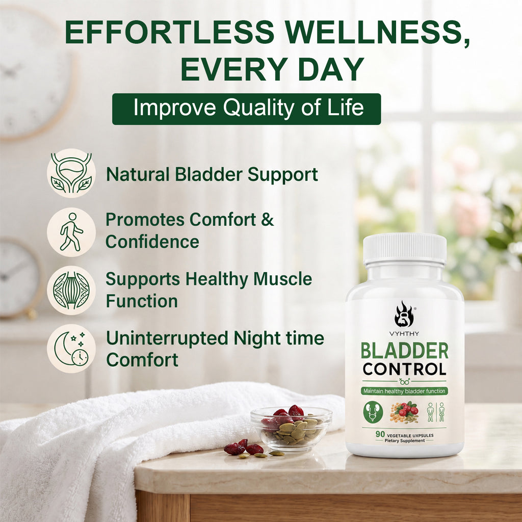 VYHTHY Natural LUTS Bladder Support Supplement with Cranberry & Pumpkin Seed Extract, Promote All-Day Bladder Comfort & Uninterrupted Sleep, 90 Vegetarian Capsules