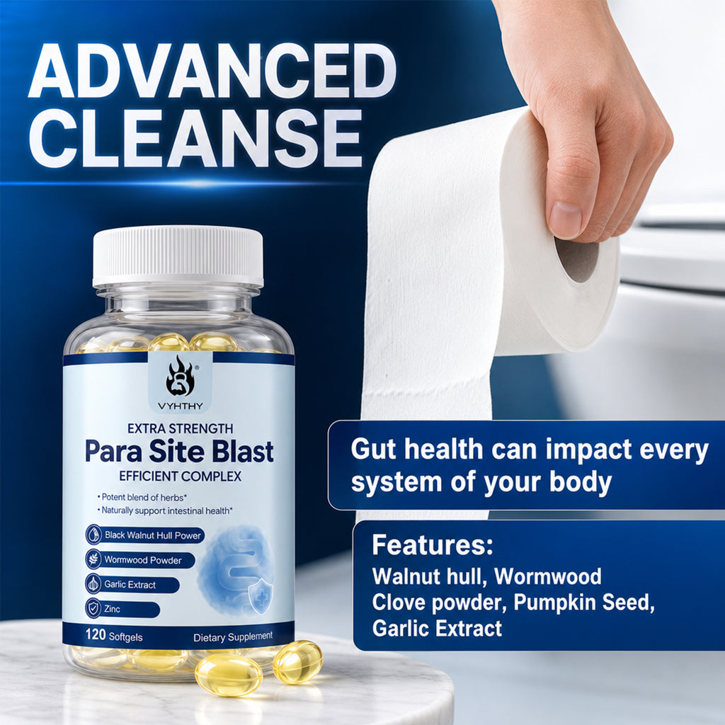 Parasite Cleanse for Humans – Gut Health & Intestinal Support Supplement with Wormwood, Black Walnut Hull, Clove & Garlic | VYHTHY 120 Softgels