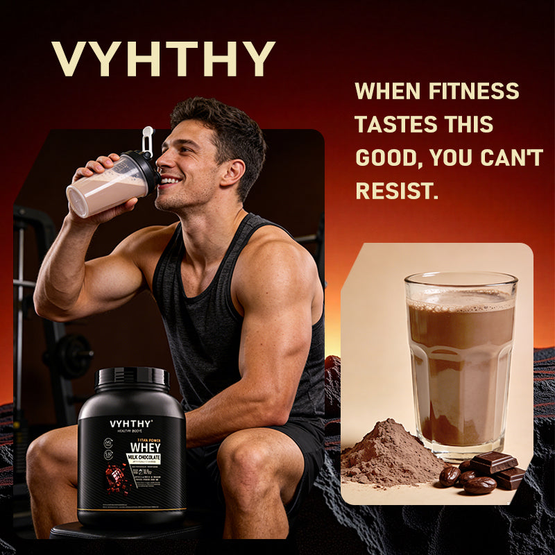 VYHTHY Caramel Coffee Flavored Whey Protein Powder - 24g Protein per Serving - Suitable for pre- and Post-Workout Supplementation - Low Lactose, Gluten-Free, Natural Flavor (36 oz) - 30 Servings