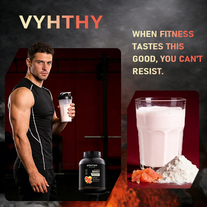 VYHTHY Grapefruit Whey Protein Powder-24g of Protein Per Serving-Premium Whey Protein Powder for Pre Post Workout-Fast Absorbing Whey Concentrate-Low Lactose Gluten Free, Natural Flavored (2LB, 36 oz)