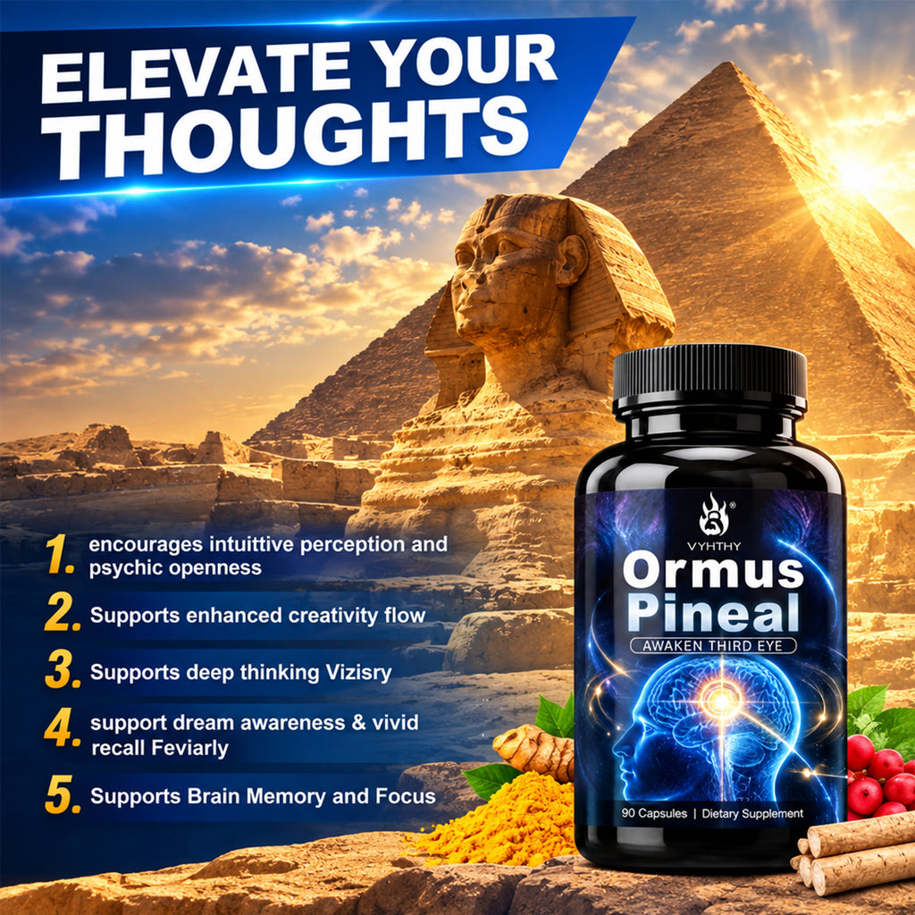 Ormus Pineal Gland Supplement – Third Eye Awakening & Pineal Decalcification Support | Spiritual Clarity, Intuition & Focus | 90 Capsules by VYHTHY