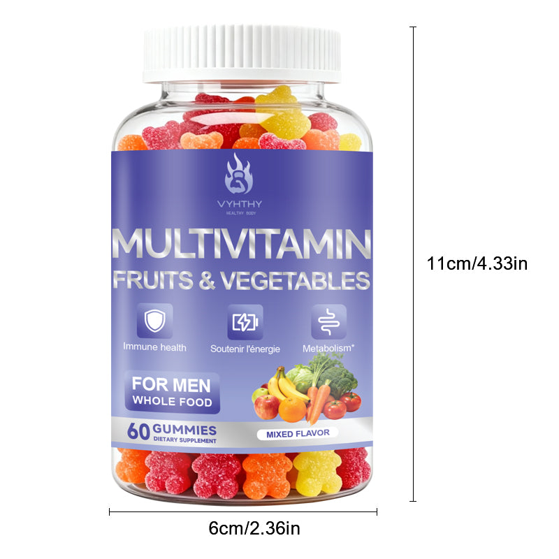 VYHTHY Superfoods Vita Fruits and Veggies Capsules - 25 Superfood Ingredients, Fruit and Vegetable Multivitamin, 60 Count - for Men and  - Vitamins A, C, D, E, B and Zinc