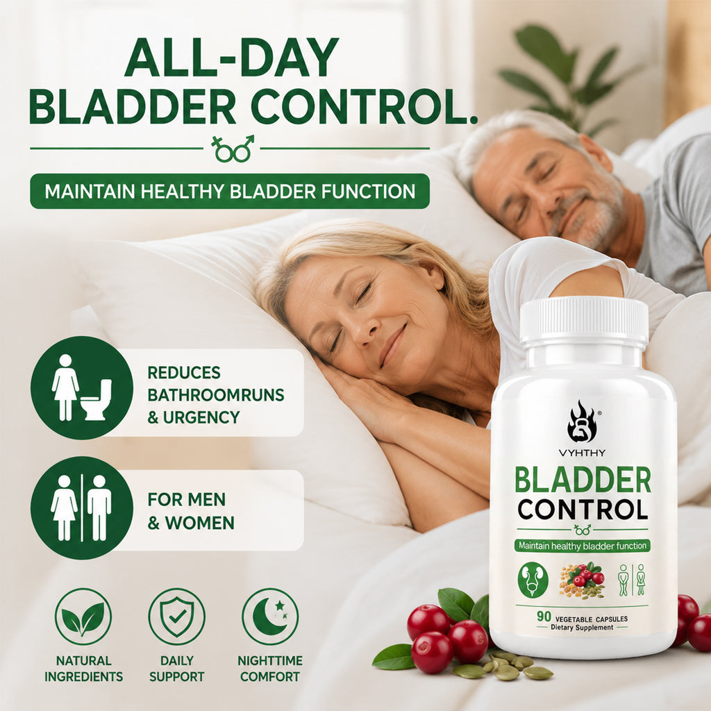 VYHTHY Natural LUTS Bladder Support Supplement with Cranberry & Pumpkin Seed Extract, Promote All-Day Bladder Comfort & Uninterrupted Sleep, 90 Vegetarian Capsules