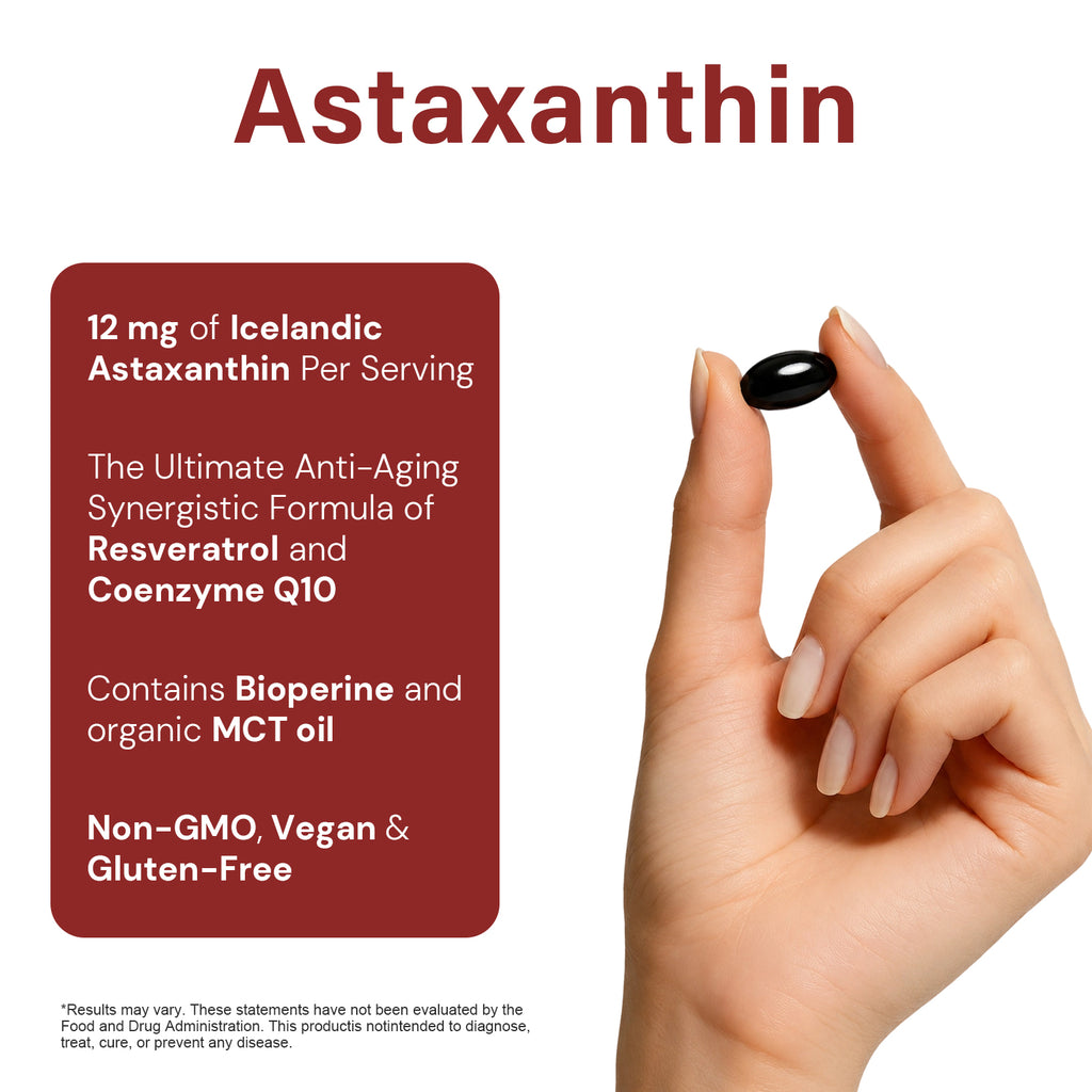 VYHTHY High Strength Natural Astaxanthin 12mg Softgels Blended with Trans-Resveratrol & CoQ10, Super Antioxidant Stronger Than Vitamin C/E, Support Eye Comfort, Skin Glow & Longevity, 240 Easy Absorb Softgels