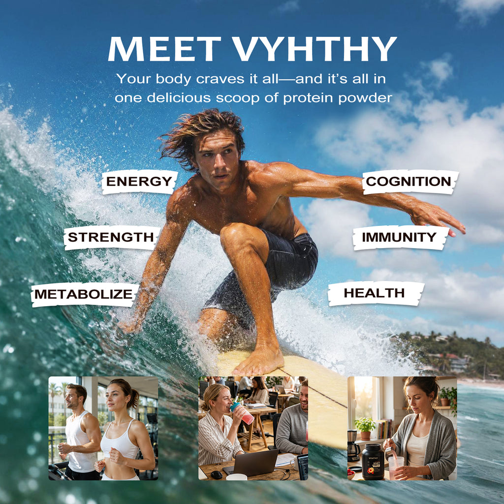 VYHTHY Premium Whey Isolate Concentrate Protein Powder, Raspberry Lemon Flavor with 5.5g BCAA, Low-Cal Low-Fat Formula for Muscle Recovery, Fitness & Everyday Meal Replacement, 30 Servings 2LB