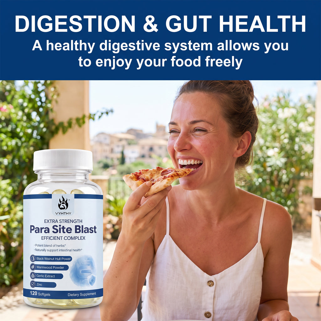 Parasite Cleanse for Humans – Gut Health & Intestinal Support Supplement with Wormwood, Black Walnut Hull, Clove & Garlic | VYHTHY 120 Softgels