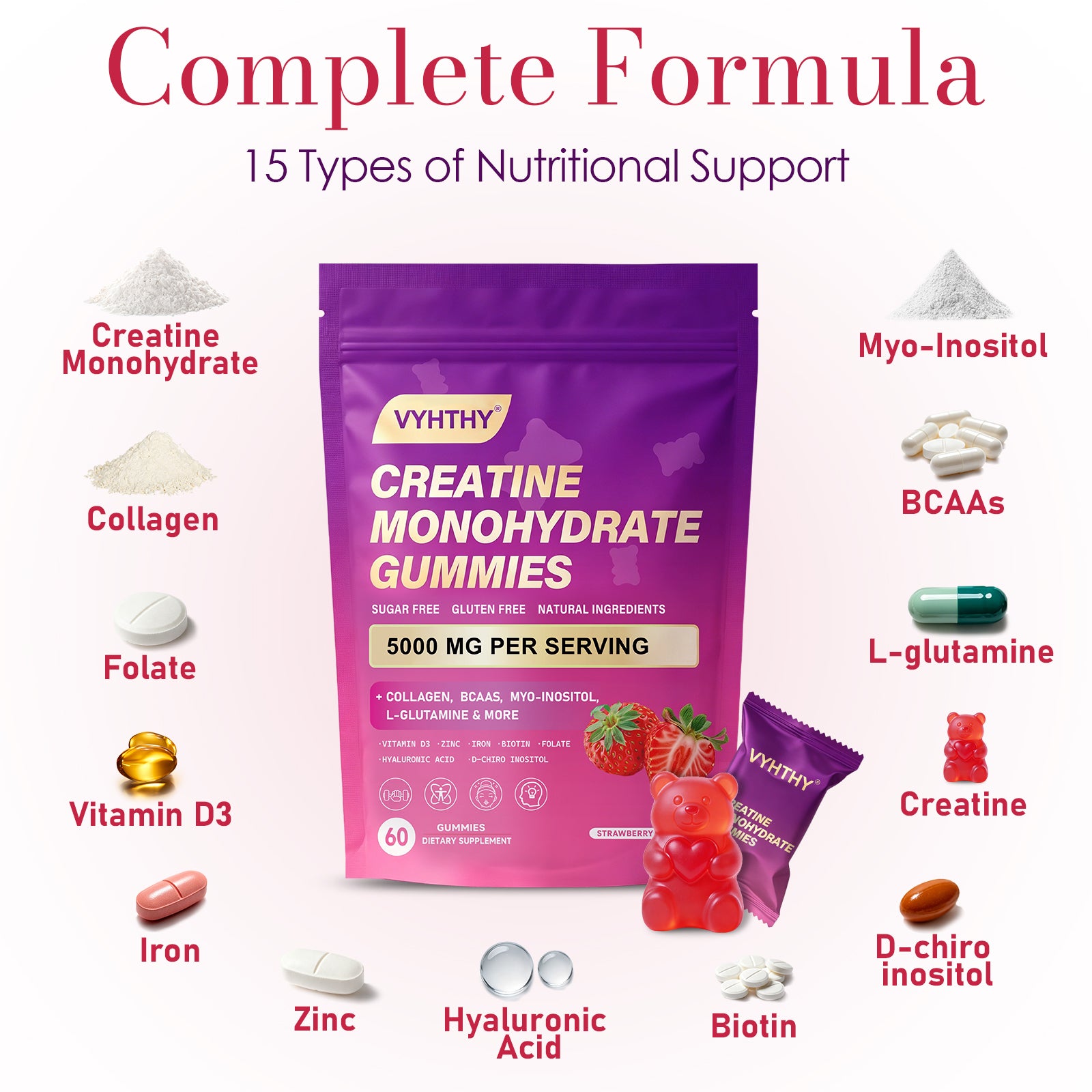Vyhthy CurveBoost Creatine Monohydrate Gummies - 60 Gummies