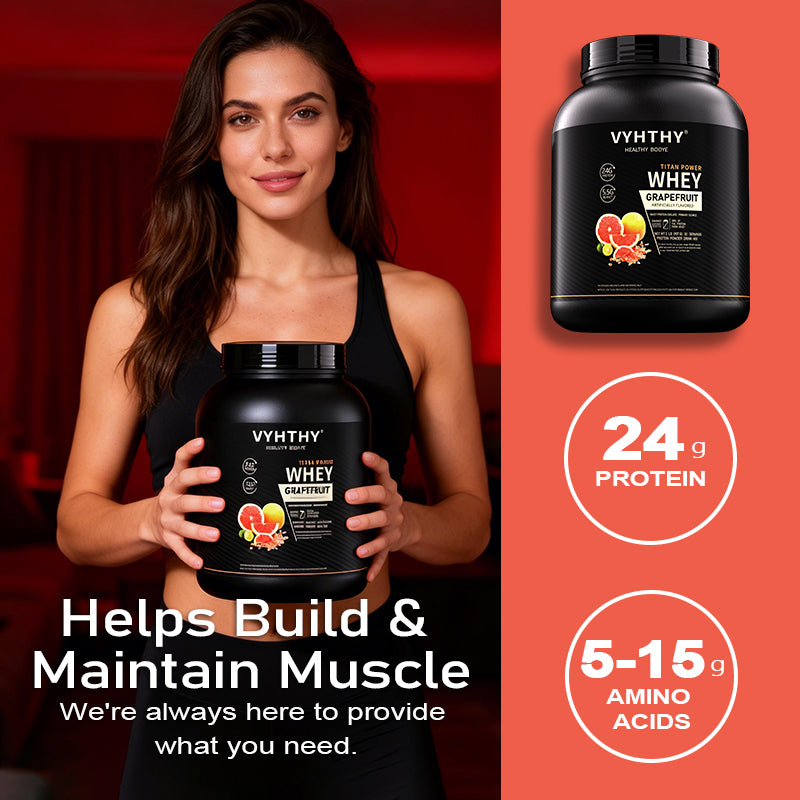 VYHTHY Grapefruit Whey Protein Powder-24g of Protein Per Serving-Premium Whey Protein Powder for Pre Post Workout-Fast Absorbing Whey Concentrate-Low Lactose Gluten Free, Natural Flavored (2LB, 36 oz)