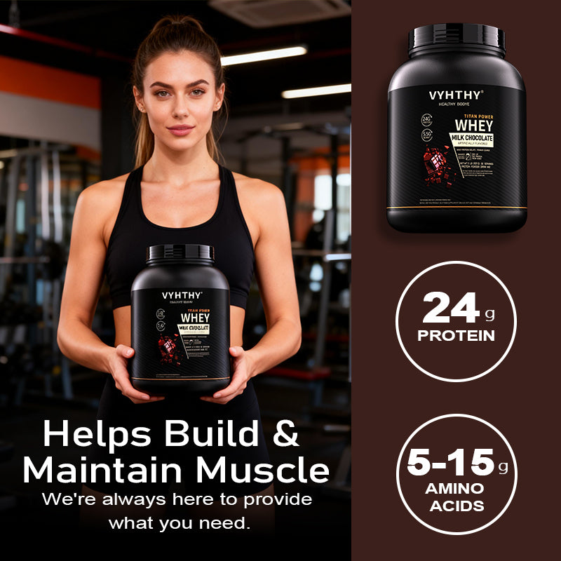 VYHTHY Milk Chocolate Pancake Flavored Whey Protein Powder - 24g Protein per Serving - Suitable for pre- and Post-Workout Supplementation - Low Lactose, Gluten-Free, Natural Flavor (56 oz) - 52 Servings