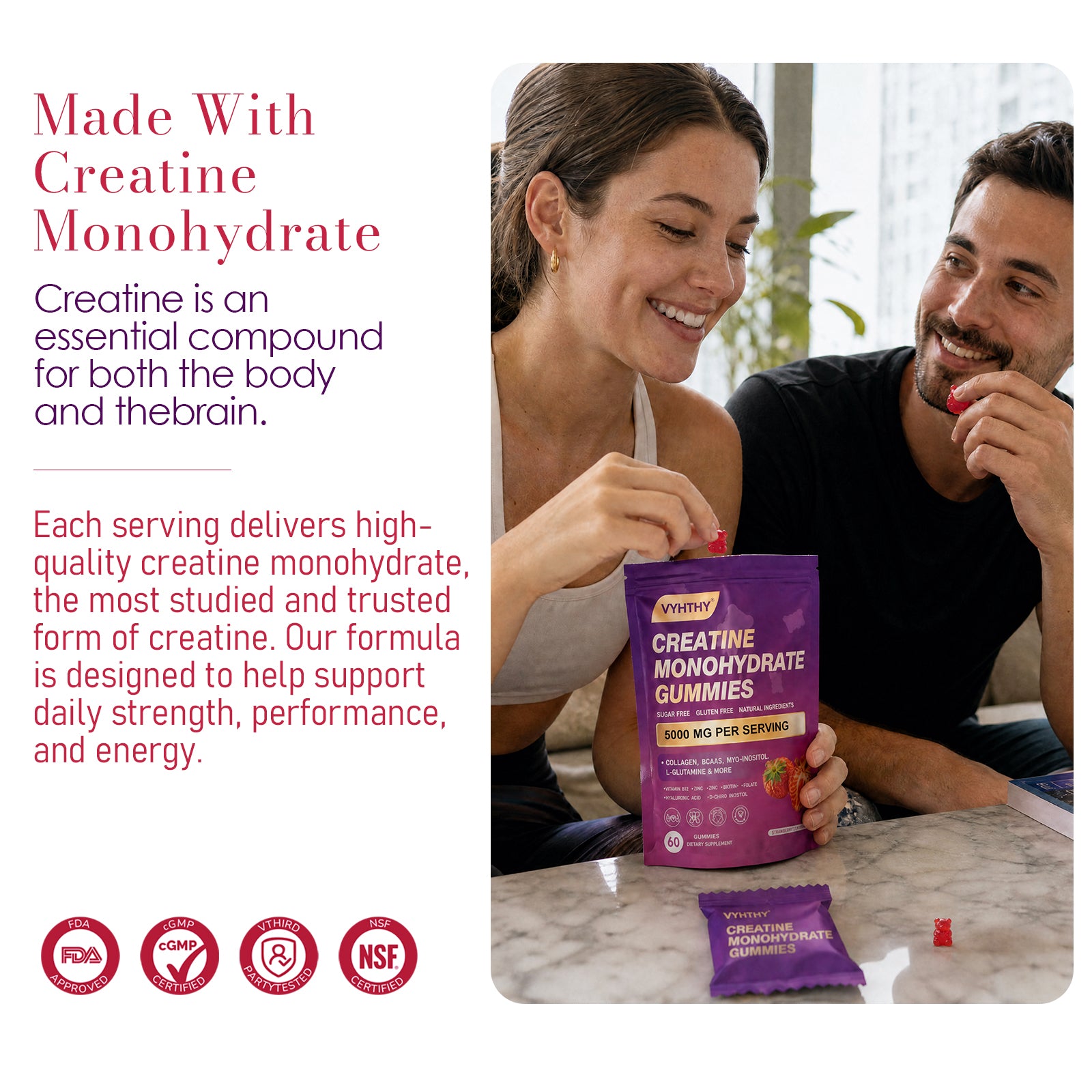 Vyhthy CurveBoost Creatine Monohydrate Gummies - 60 Gummies