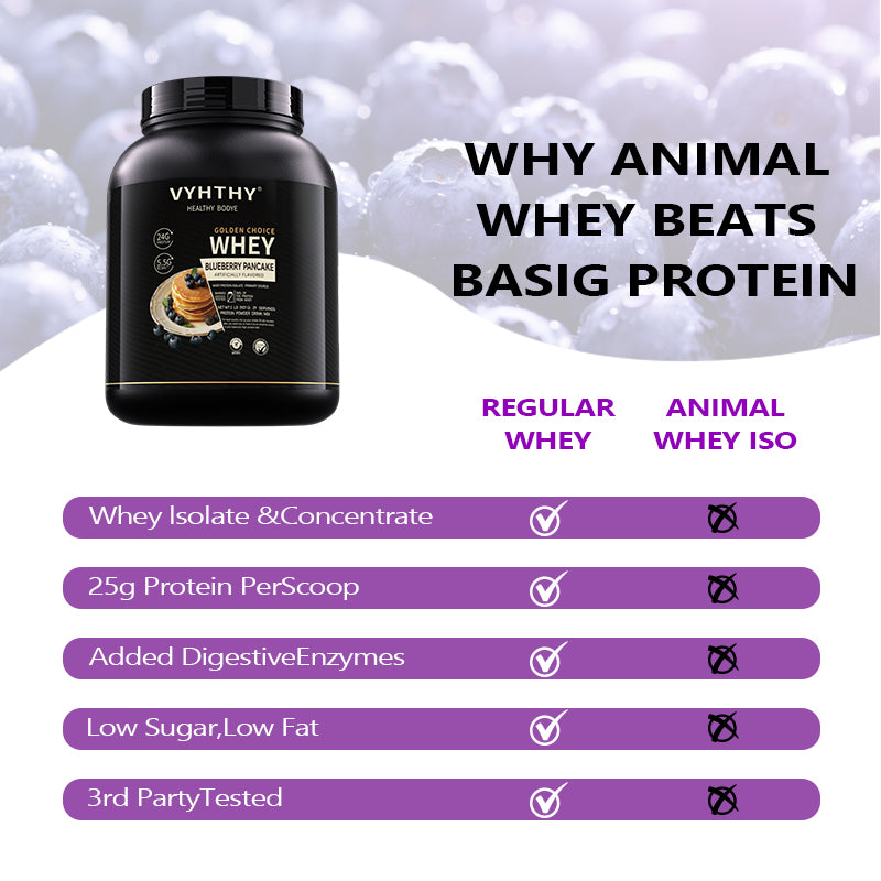 VYHTHY Titan Power 100% Whey Protein Powder - Blueberry Cake - 2lb