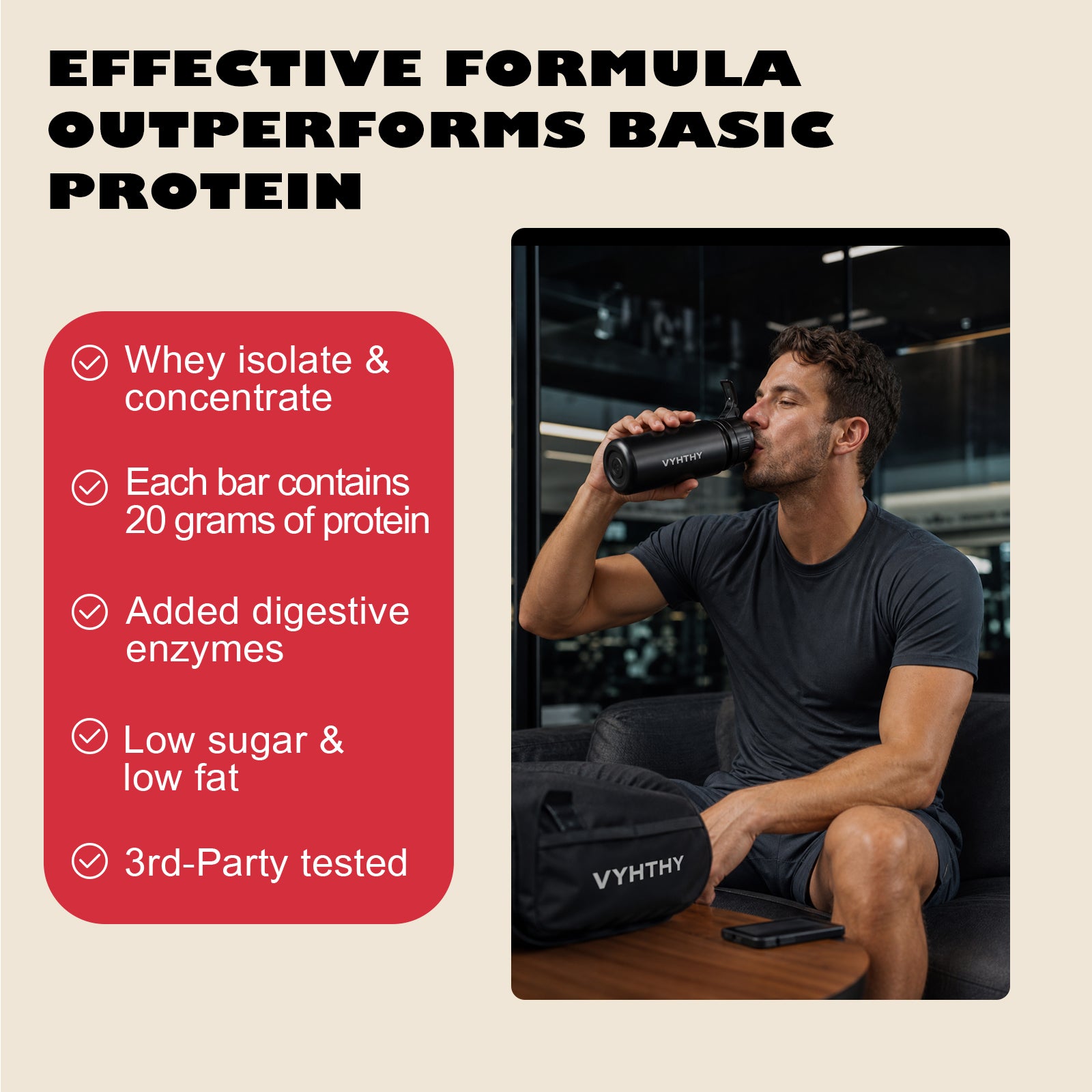 VYHTHY Strawberry Whey Protein Powder Single Serve Packets, 24g Protein 5.5g BCAAs Per Packet, Zero Added Sugar On-The-Go Muscle Recovery Supplement, 14 Individual Packets Per Bag