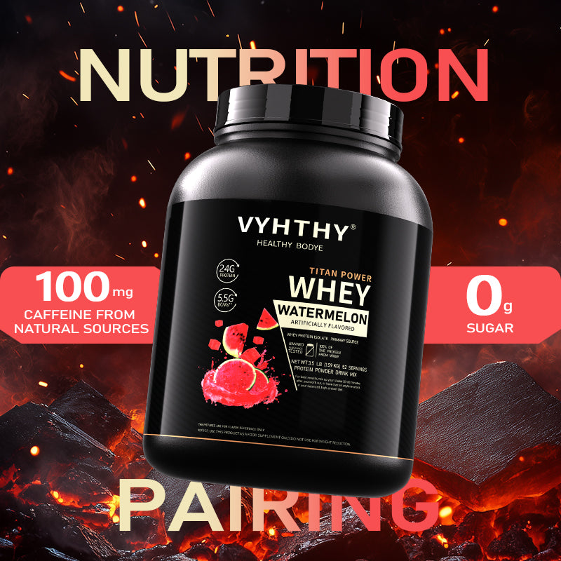 VYHTHY Watermelon Flavored Whey Protein Powder - 24g Protein per Serving - Suitable for pre- and Post-Workout Supplementation - Low Lactose, Gluten-Free, Natural Flavor (56 oz) - 52 Servings
