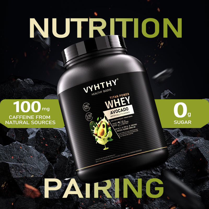 VYHTHY Whey Protein Powder-24g of Protein Per Serving-Premium Whey Protein Powder for Pre Post Workout-Fast Absorbing Whey Concentrate-Low Lactose Gluten Free, Natural Flavored (2LB, Avocado Flavor)