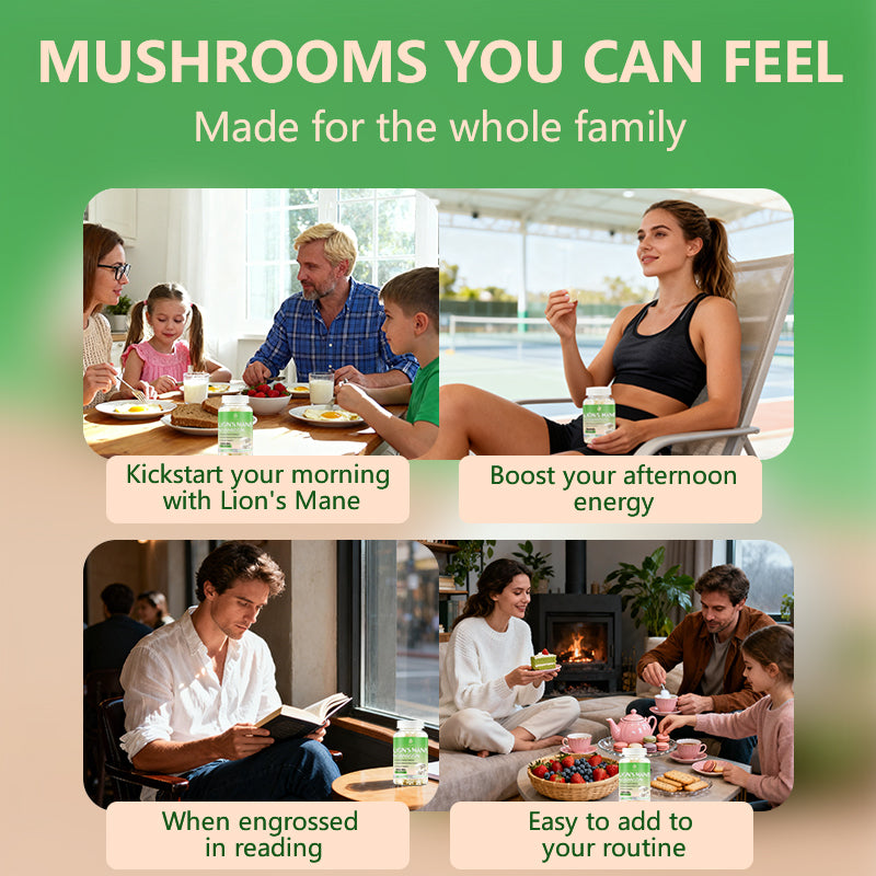 VYHTHY Mushroom Gummies, Natural Berry Flavor - Mushroom Supplement Gummies For Adults And Children Support Brain Health, Cognitive Function, Focus, Memory, And Mood, 60 Servings