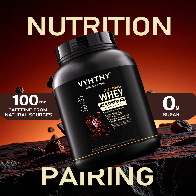 VYHTHY Caramel Coffee Flavored Whey Protein Powder - 24g Protein per Serving - Suitable for pre- and Post-Workout Supplementation - Low Lactose, Gluten-Free, Natural Flavor (36 oz) - 30 Servings