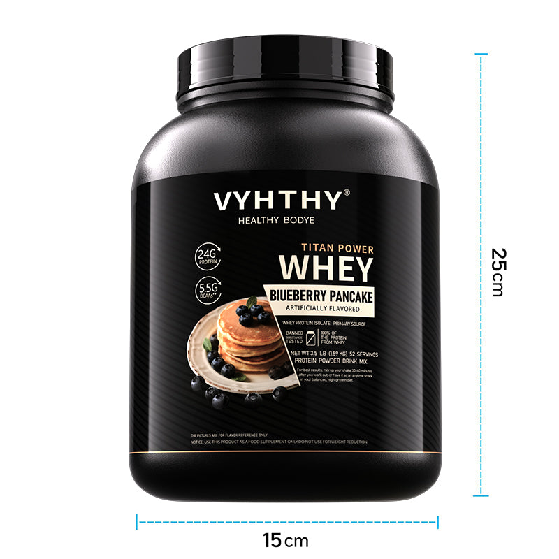 VYHTHY Blueberry Pancake Flavored Whey Protein Powder - 24g Protein per Serving - Suitable for pre- and Post-Workout Supplementation - Low Lactose, Gluten-Free, Natural Flavor (56 oz) - 52 Servings