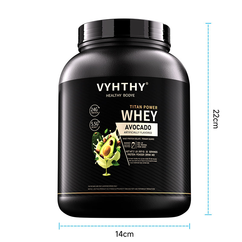 VYHTHY Whey Protein Powder-24g of Protein Per Serving-Premium Whey Protein Powder for Pre Post Workout-Fast Absorbing Whey Concentrate-Low Lactose Gluten Free, Natural Flavored (2LB, Avocado Flavor)