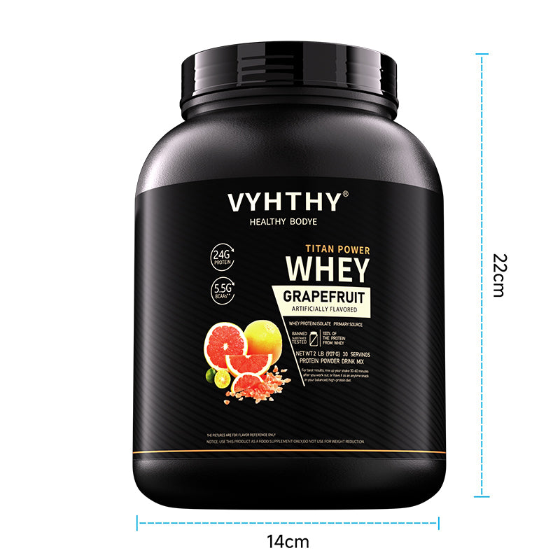 VYHTHY Grapefruit Whey Protein Powder-24g of Protein Per Serving-Premium Whey Protein Powder for Pre Post Workout-Fast Absorbing Whey Concentrate-Low Lactose Gluten Free, Natural Flavored (2LB, 36 oz)