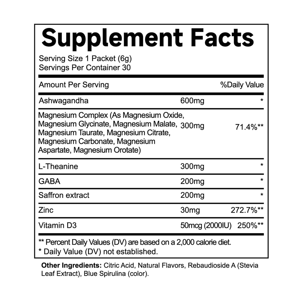 VYHTHY StayCalm Relaxing Drink Mix Powder, Raspberry Lemonade Flavor with Ashwagandha, L-Theanine, GABA & Multi Magnesium Complex, Supports Stress Relief, Calm Mood & Restful Sleep, 30 Individual Packets