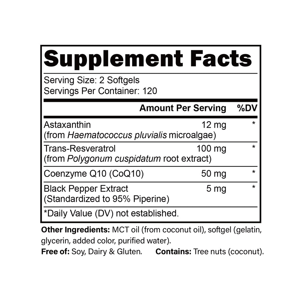 VYHTHY High Strength Natural Astaxanthin 12mg Softgels Blended with Trans-Resveratrol & CoQ10, Super Antioxidant Stronger Than Vitamin C/E, Support Eye Comfort, Skin Glow & Longevity, 240 Easy Absorb Softgels