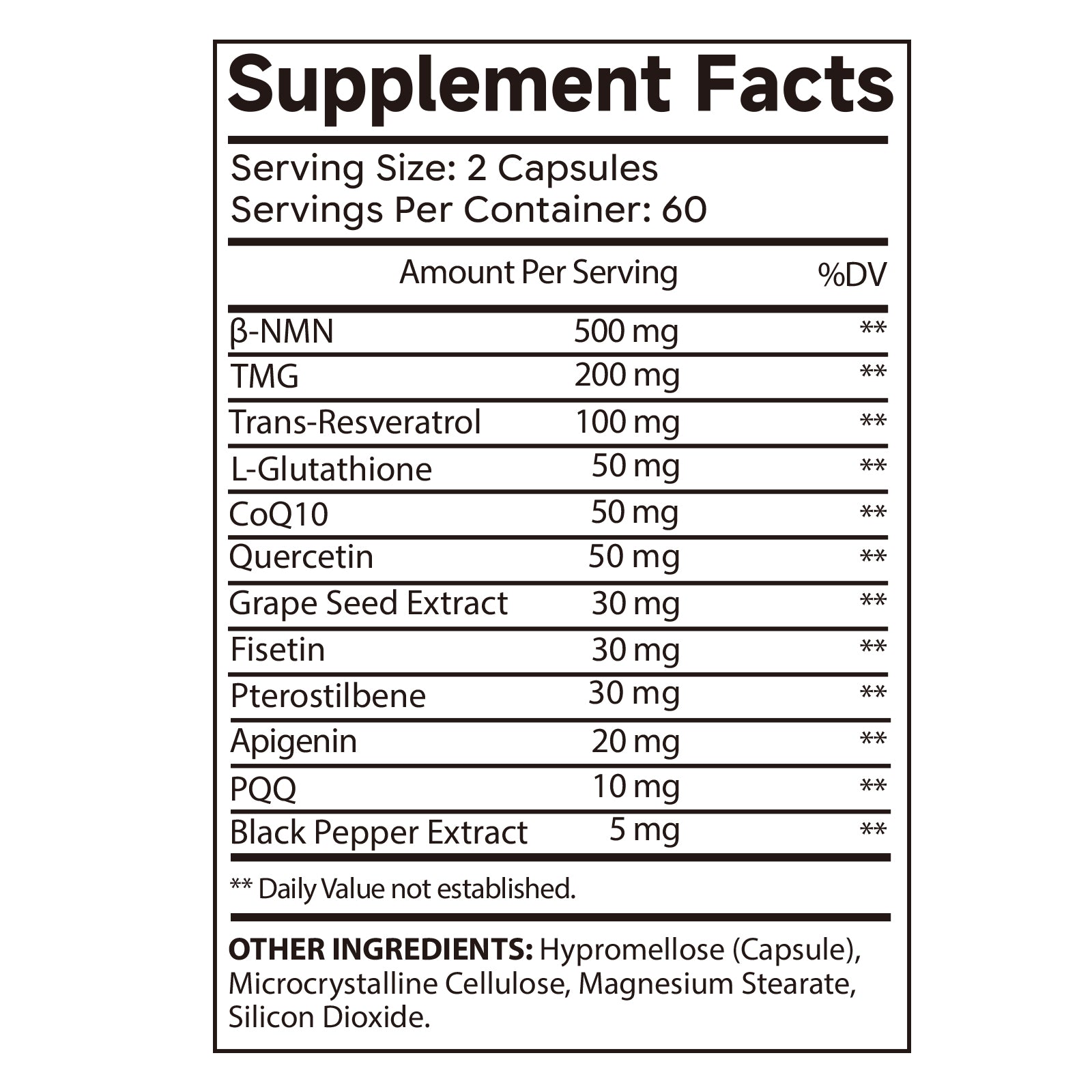 VYHTHY Liposomal Enhanced β-NMN 500mg Per Serving 12-in-1 Complex with Resveratrol, TMG, Glutathione & PQQ | Max Absorption NAD+ Booster for Healthy Aging & Mitochondrial Function, 120 Vegetarian Capsules