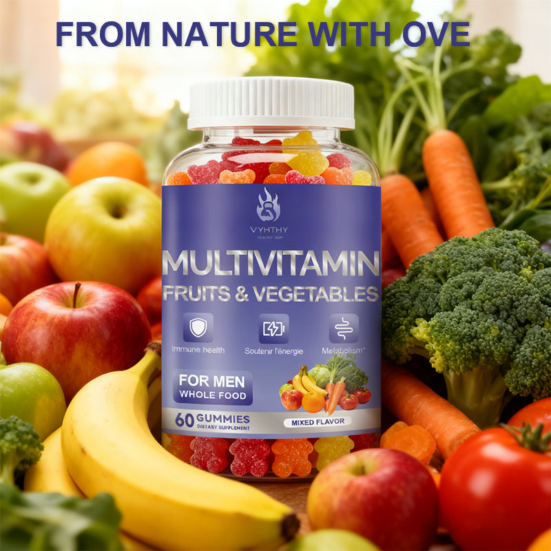 VYHTHY Superfoods Vita Fruits and Veggies Capsules - 25 Superfood Ingredients, Fruit and Vegetable Multivitamin, 60 Count - for Men and  - Vitamins A, C, D, E, B and Zinc