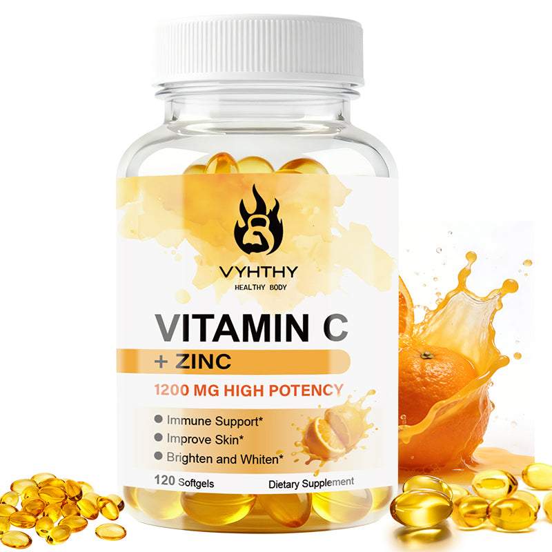 VYHTHY Vitamin C + Rose HIPS, Immune Support, 1000mg Vitamin C, Coated Caplets, 3 Serving per Day, Vegetarian Caplets, 60 Ct
