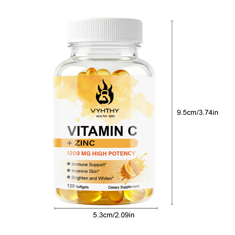 VYHTHY Vitamin C + Rose HIPS, Immune Support, 1000mg Vitamin C, Coated Caplets, 3 Serving per Day, Vegetarian Caplets, 60 Ct